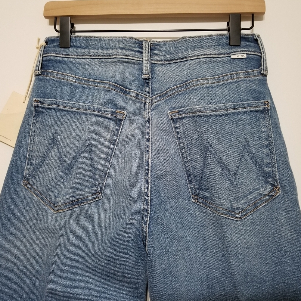 NWT MOTHER Rambler Zip Flood Straight Leg in Read Between The Lines Size 28 - Picture 9 of 14
